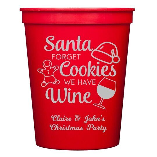 Santa Forget Cookies Stadium Cups